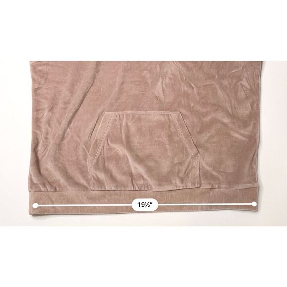 Hive & Honey‎ Taupe Pullover Velour Hooded Sweatshirt LARGE Super Soft Lounging - Picture 6 of 8
